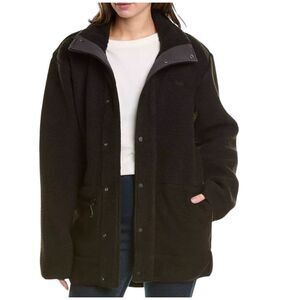 RAINS Long Heavy Fleece Jacket - Black - Size Large